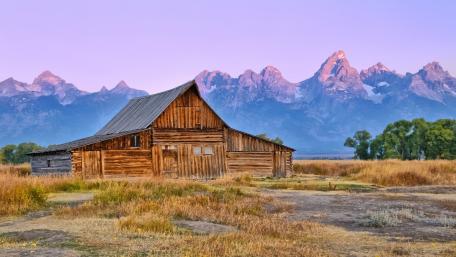 Majestic Sunrise at T.A. Moulton Barn in Wyoming wallpaper