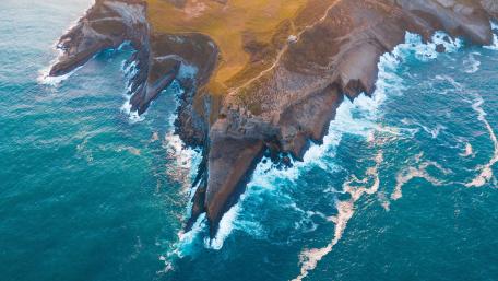 Cabo Menor Coastal Cliffs Over Blue Atlantic wallpaper