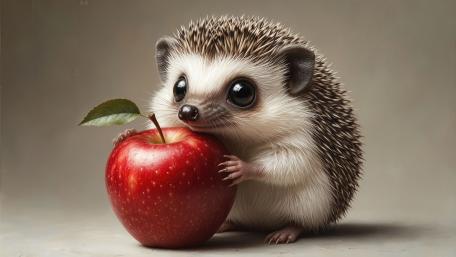 Tiny Hedgehog and Enchanted Apple wallpaper
