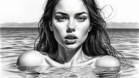 Monochrome Serenity in Water wallpaper