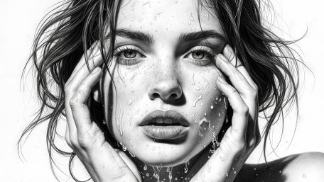 Monochrome Dewlit Portrait wallpaper