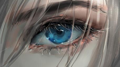 Melancholy Blue Gaze wallpaper