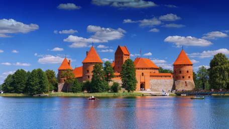 Trakai Island Castle Over Lake Galve wallpaper