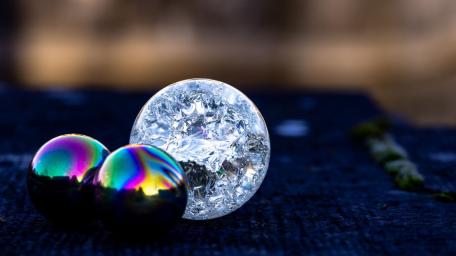 Iridescent Crystal Spheres wallpaper