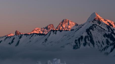 Alpine Sunrise Over Damüls Peaks wallpaper