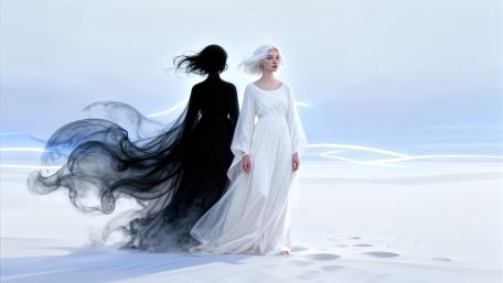 Ethereal Duality of Light and Shadow wallpaper