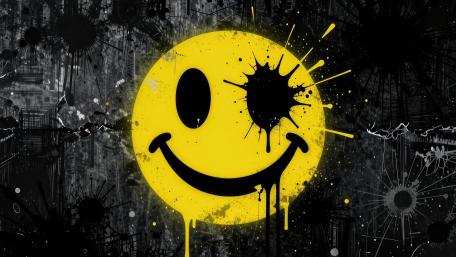 Broken Smiley in Graffiti Shadows wallpaper
