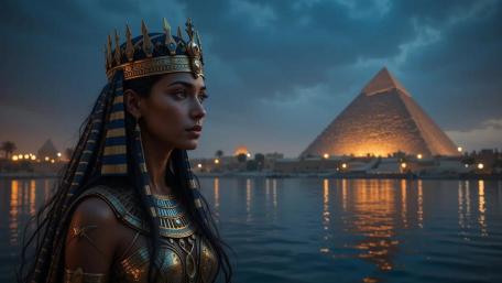 Egyptian Queen by the Nile wallpaper