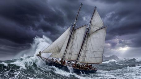 Schooner on the high seas of Panama City Beach wallpaper