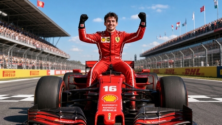 Ferrari Victory Celebration on the Finish Line wallpaper