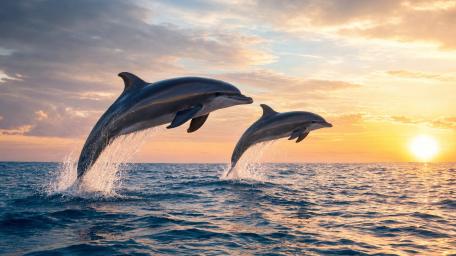 Leaping Dolphins wallpaper