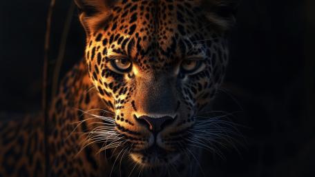 Stealthy Leopard Gaze wallpaper