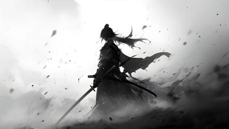 Silent Ronin in the Storm wallpaper