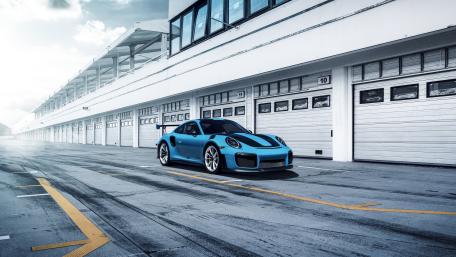 Blue Porsche 911 GT2 RS at the Track wallpaper