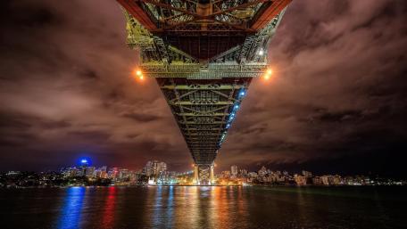 Sydney Harbour Bridge Glow at Night wallpaper