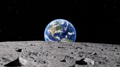 Silent Earthrise Over Lunar Horizon wallpaper