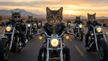 Kitty Biker Gang wallpaper