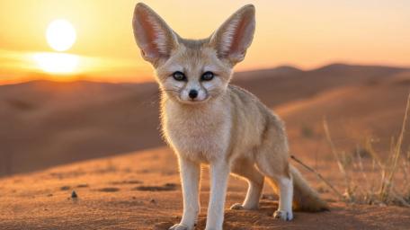 Desert Sunset Fennec Fox wallpaper