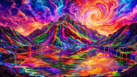 Melting Rainbow Mountains wallpaper