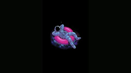 Space Nap on a Pink Donut wallpaper