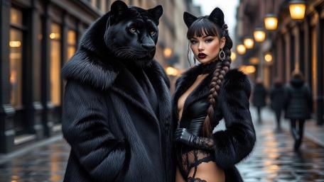 Gothic Panther Street Glam wallpaper