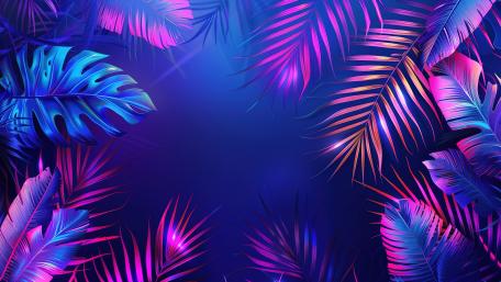 Neon Tropical Bloom wallpaper