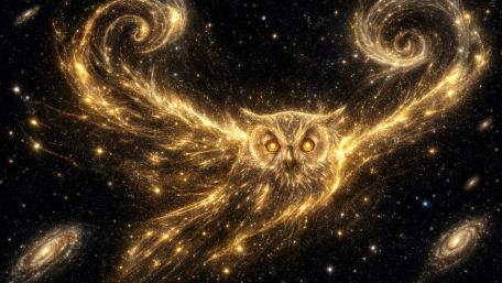 Celestial Stardust Owl wallpaper