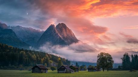 Alpine Dawn Over Garmisch Valley wallpaper