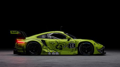 Neon Porsche 911 RSR Under Dark Lights wallpaper