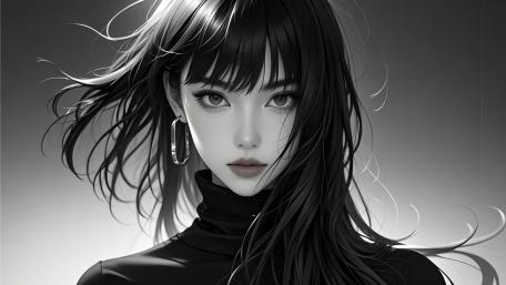 Silent Monochrome Beauty wallpaper