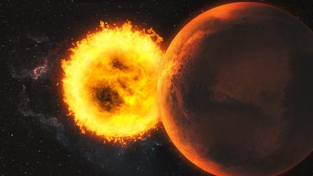 Fiery Mars and Solar Inferno wallpaper