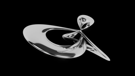 Chromed Flowing Sculpture wallpaper