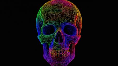 Topographic Glowing Skull wallpaper