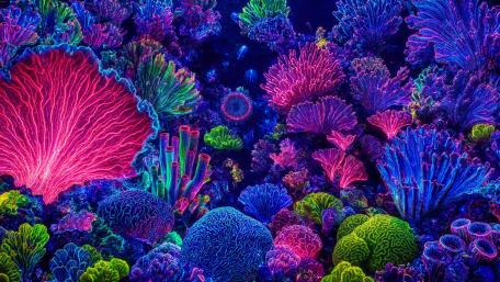 Neon Coral Dreamscape wallpaper