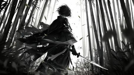 Silent Blade in the Bamboo Shadows wallpaper