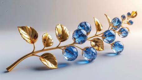 Golden Crystal Branch Elegance wallpaper