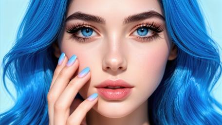 Blue Eyed Anime Dream Portrait wallpaper