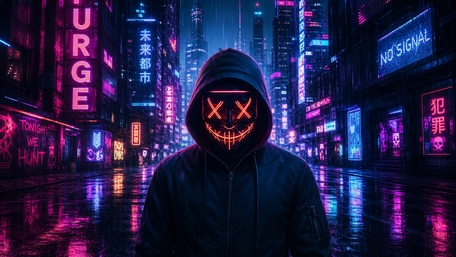 Neon Phantom Rain wallpaper