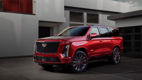 Cadillac Escalade V Red Luxury SUV wallpaper