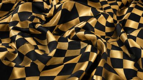 Golden Silk Waves on Black wallpaper