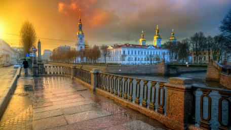 Golden Sunset Over Kryukov Canal wallpaper