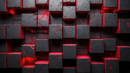 Cracked Red Cubes in Dark Dimension wallpaper
