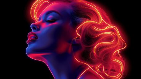 Neon Dreams of Human Spirit wallpaper