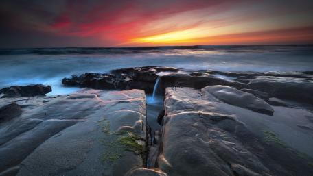 Sunset Glow Over La Jolla Tide Pools wallpaper