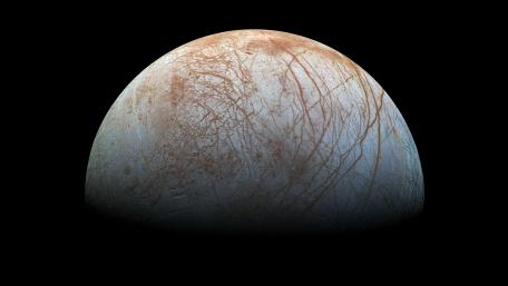 Europa’s Icy Surface in Deep Space wallpaper