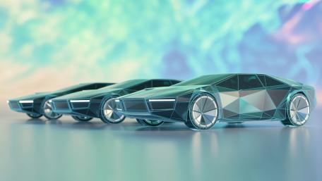 Futuristic Polygon Car Trio wallpaper