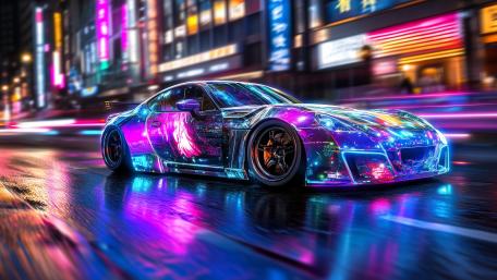 Neon Rush Futuristic Car Racing wallpaper