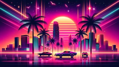 Neon Sunset City Dreams wallpaper