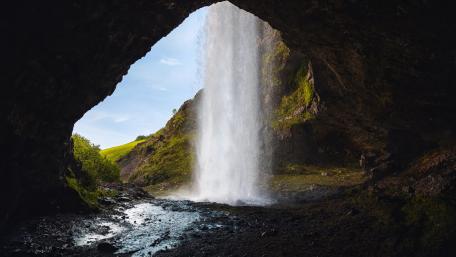 Cave Opening Waterfall wallpaper