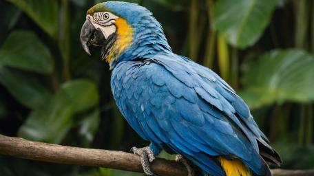 Blue Hyacinth Macaw in Tropical Perch wallpaper